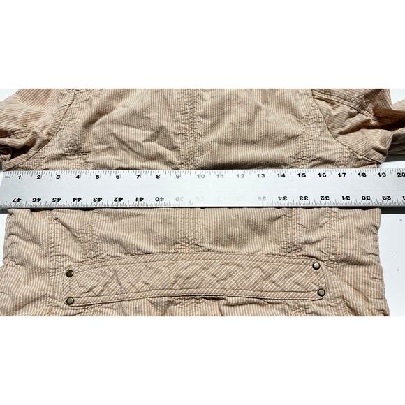 Coldwater Creek Jacket Size 8 Orange Peach Striped Lightweight Full Zip Utility - Picture 6 of 9